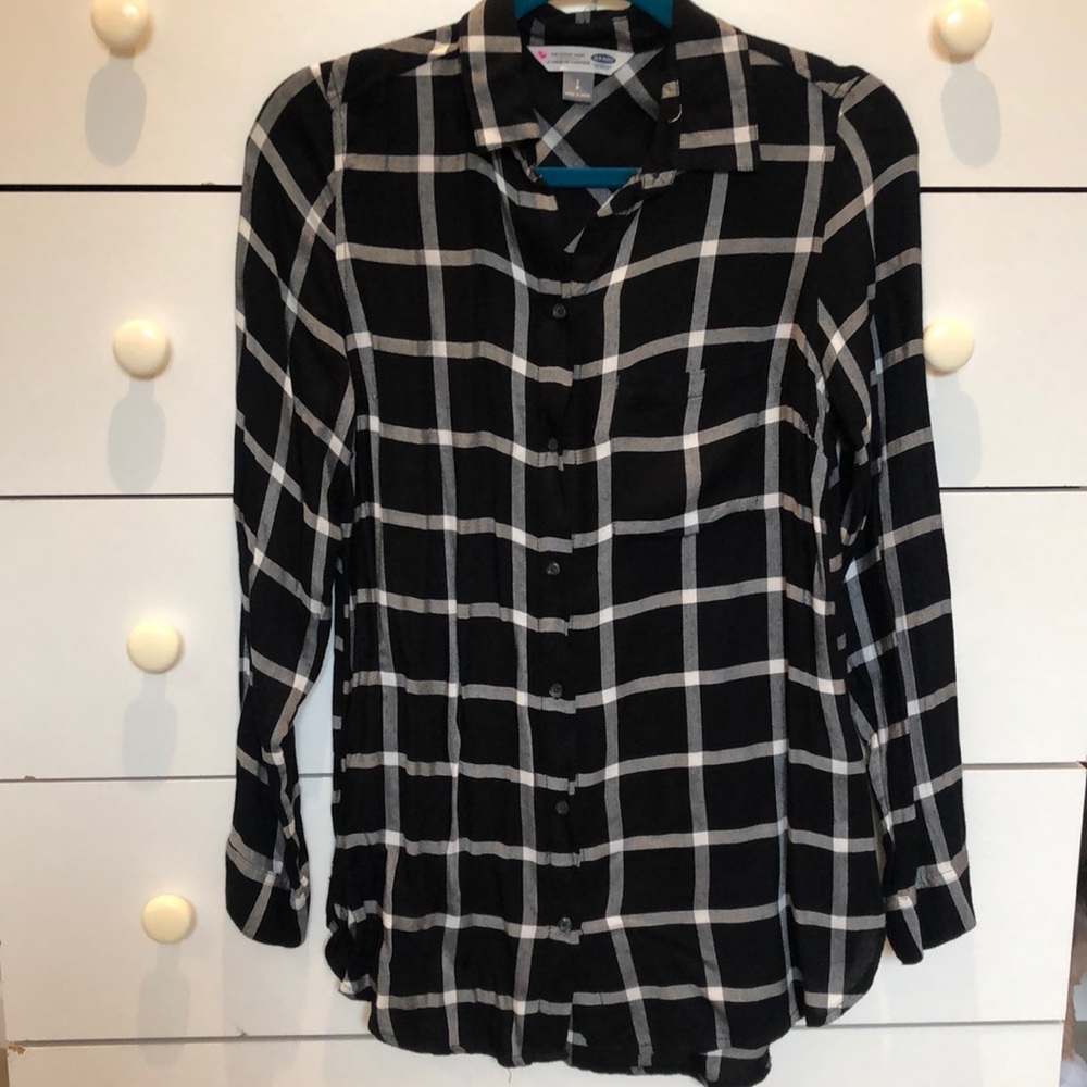 Button down plaid shirt